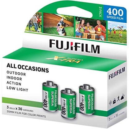 Fuji 400 ISO color 35mm film 3 rolls x 36 photos (exposures)